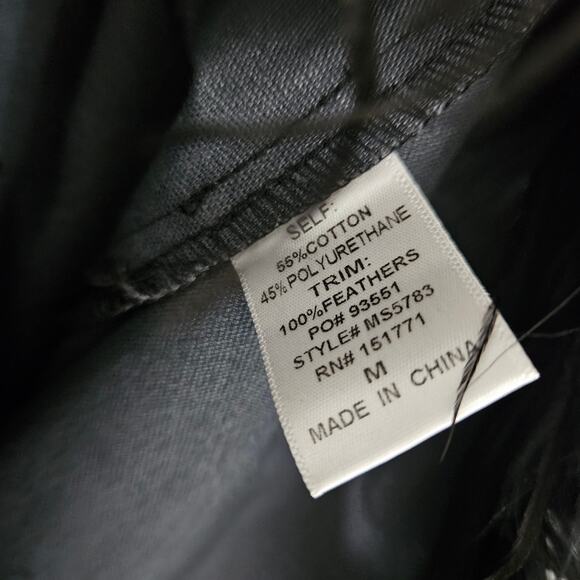 Le Lis Faux Leather Mini Skirt with Feather Trim Size Medium - Picture 5 of 5